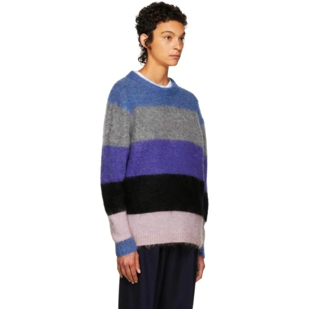 Acne Studios Albah Multi Stripe Mohair Wool Oversized Sweater - Picture 4 of 13
